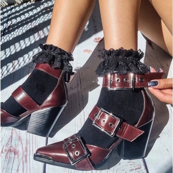 Free People x Jeffrey Campbell Hendrix Heels in Merlot NWOB Size 6 - Picture 8 of 15